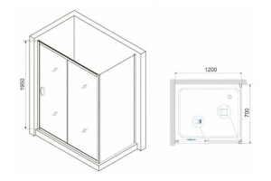 Душевой уголок RGW Passage PA-76 120х70 профиль хром стекло матовое - 3