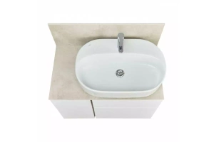 Тумба с раковиной Одри 62 и столешницей Aquaton Мишель 80 белый-светлое дерево