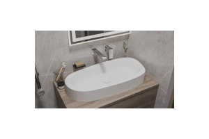 Раковина накладная Whitecross Moonstone E 70х35 белая матовая - 3