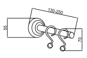 Карниз для шторки ванны Boheme Imperiale золото - 2