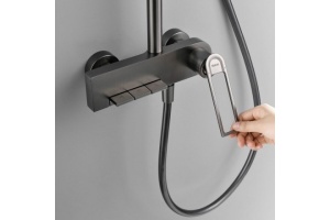 Душевая стойка Black&White Universell черная матовая - 3