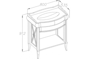 Мебельная раковина Opadiris Лоренцо 80 белая - 2