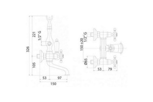 Смеситель для ванны Cezares Golf (GOLF-PBV-01-M) - 2