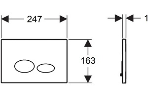 Кнопка смыва Creavit Drop, базальт - 2