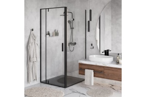 Душевой уголок Wasserkraft Elbe 100х100 профиль черный матовый стекло прозрачное - 2