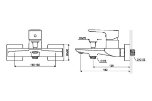 Смеситель для ванны Excellent Keria черный матовый - 2