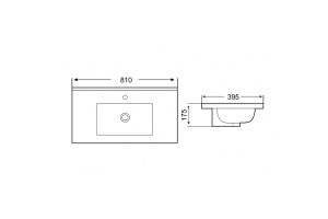 Раковина встраиваемая Weltwasser WW DEILBACH 7517- 80 MT- BL матовый черный (10000005573) - 2