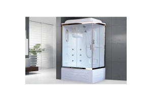 Душевая кабина Royal Bath 120х80 L профиль хром стекло прозрачное с гидромассажем - 2