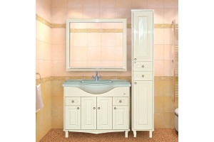 Тумба для комплекта Misty Шармель 105 светло-бежевая эмаль - 2