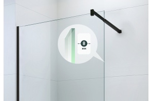 Душевая перегородка Berges Wasserhaus Sky Black 064009 90x200, профиль черный - 3