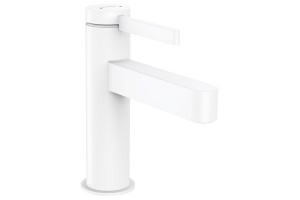 Смеситель для раковины Hansgrohe Finoris 110 с донным клапаном белый матовый