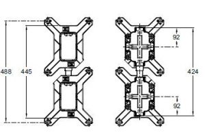 Комплект MODULO для объединения 2-х универсальных систем Jacob Delafon Modulo (98788D-NF) - 2
