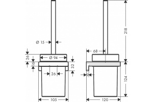 Ёршик для унитаза Hansgrohe AddStoris матовый чёрный 41752670 - 2