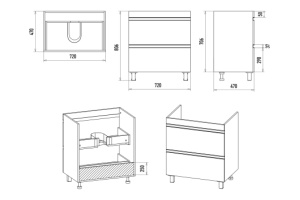 Тумба с раковиной Misty Ингрид 75 белая глянцевая - 3