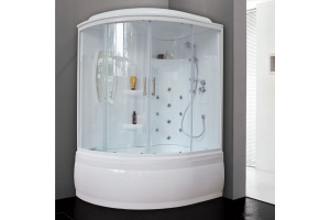 Душевой бокс Royal Bath ALP 150х100 R профиль белый стекло прозрачное с гидромассажем  - 2