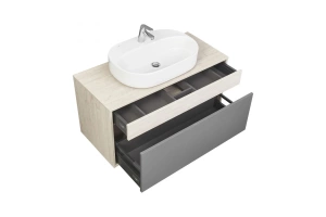 Тумба с раковиной Aquaton Лофт Урбан 100 светлое дерево-серый - 3