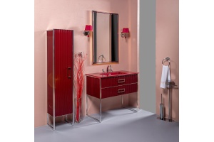 Тумба под раковину моноблок Boheme Armadi Art Monaco 100 бордо глянец - хром - 2