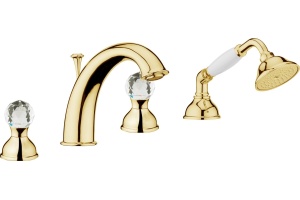 Смеситель Webert Karenina KA730101010 на борт ванны, золото