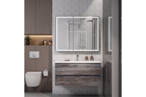 Зеркало-шкаф с подсветкой ART&MAX TECHNO AM-Tec-1000-800-2D-F-Nero