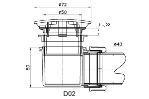 Сифон QYD-02 хром Ø 50 мм - 2
