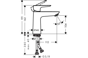 Смеситель Hansgrohe Talis E для раковины, полированное золото 71712990 - 3