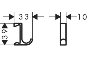 Крючок узкий Hansgrohe WallStoris черный матовый  - 2