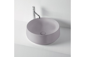 KERASAN F10 Раковина накладная D43 см, H 16 см, без отв под смеситель, цвет Ferro matt