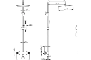 Душевая стойка Boheme Uno Shine Gun Metall (468-T-SGM) - 2