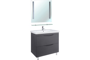 Тумба для комплекта Bellezza Санриса 100 напольная, серебро - 2