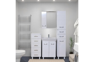 Тумба с раковиной Misty Селена 60 белая глянцевая - 2