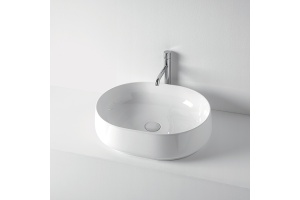 KERASAN F10 Раковина накладная 56х44 см, без отв под смеситель, цвет белый