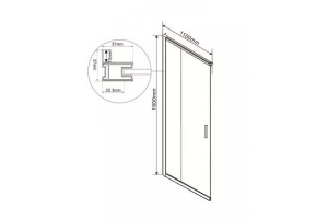 Душевая дверь Vincea Garda 110 черная стекло прозрачное - 2
