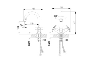 Смеситель для раковины Lemark Partner хром (LM6547C) - 2