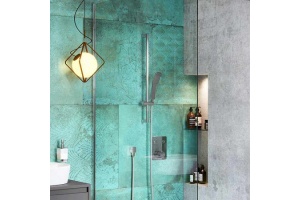 Душевой гарнитур на штанге Excellent Square хром - 2