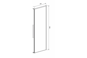 Боковая стенка Vincea Slim-N 90х195 профиль черный стекло прозрачное - 3