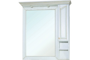 Зеркало-шкаф Bellezza Рим 100 R белое патина золото