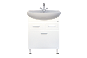 Тумба под раковину Misty Стелла 65 белая глянцевая