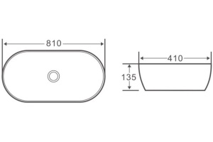 Раковина накладная BelBagno 81 белый (BB1349) - 3
