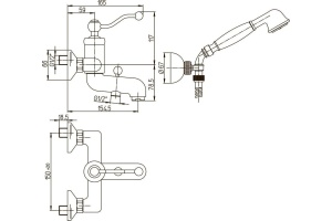 Смеситель для ванны с душем Paini Duomo 88F3105KM - 2