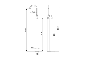 SE925.5 SEINA - смеситель для умывальника на высокой ножке - 2