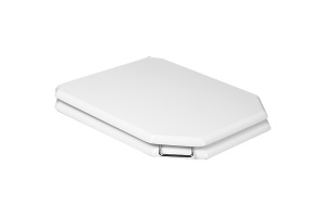 Сиденье для унитаза Boheme Vogue белое с петлями хром