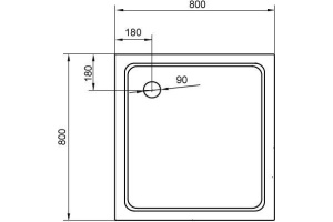 Поддон для душа Cezares Tray квадратный 80, акриловый - 3