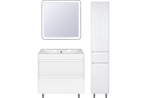 Тумба с раковиной Style Line Атлантика 80 Люкс Plus, напольная, белая - 3