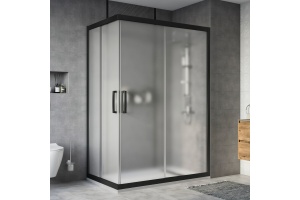 Душевой уголок STWORKI Карлстад DE019RC90140200 140x90 см профиль черный матовый, стекло матовое