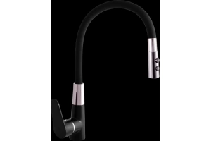 Смеситель для кухни Rav Slezak Amur с гибким изливом черный матовый - хром