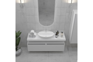 Тумба Armadi Art Flat Valessi Uno-S 140 подвесная белый глянец