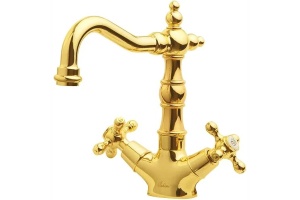Смеситель для раковины Boheme Tradizionale золото с белым