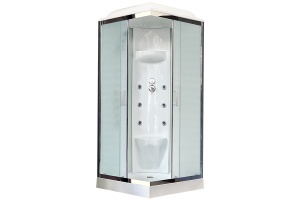 Душевая кабина Royal Bath 90х90 хром стекло матовое с гидромассажем