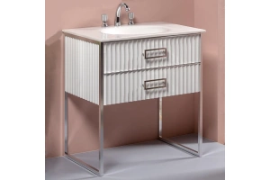 Тумба под раковину моноблок Boheme Armadi Art Monaco 80 белый глянец - хром