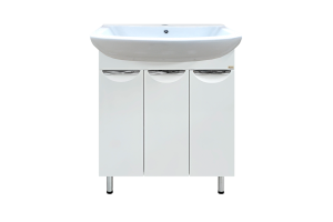 Тумба под раковину Misty Фиона 75 белая глянцевая